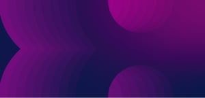 Fondo abstracto con formas curvas y círculos en tonos morado y rosa sobre un degradado oscuro, creando un diseño moderno y dinámico.